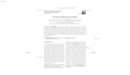 Dynamicmodeling of awave glider